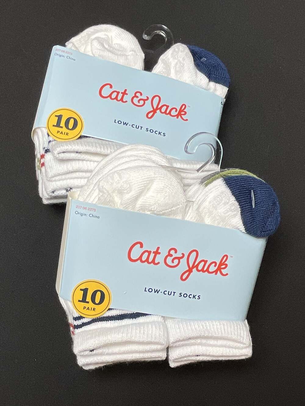2 packs of Cat & Jack Low-Cut Socks 10-Pair Pack Size 6-12M